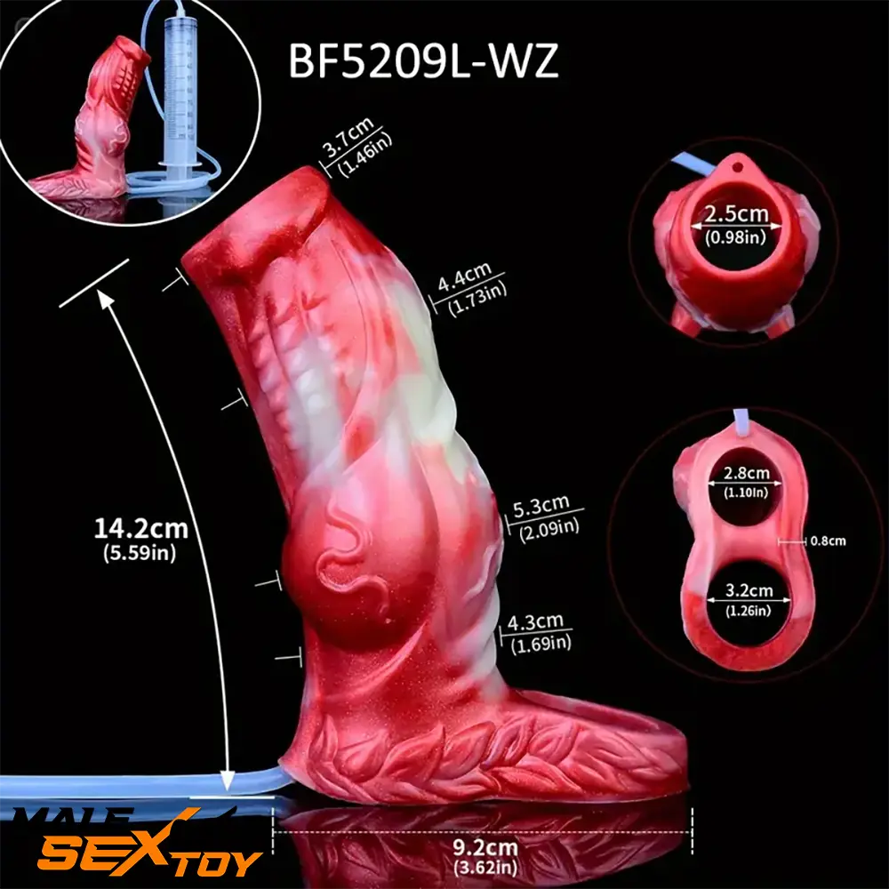 4.8in 5.59in Soft Liquid Silicone Monster Hollow Dildo Sleeve For Delay Male Sex Toy