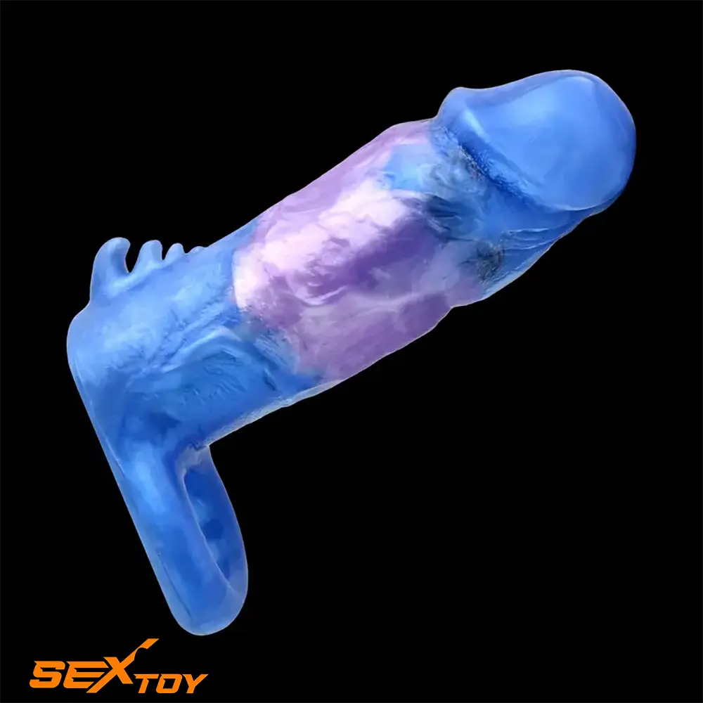 Multiple Lengths Fantasy Silicone Soft Penis Sleeve Ring Hollow Dildo Male Sex Toy