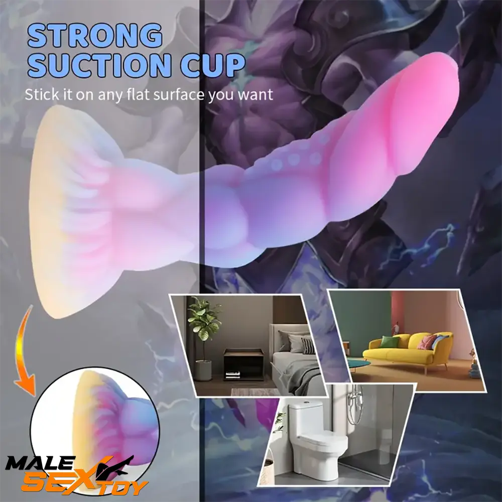8.14in Flexible Silicone Soft Big Dildo Luminous Monster Penis Dildo Male Sex Toy