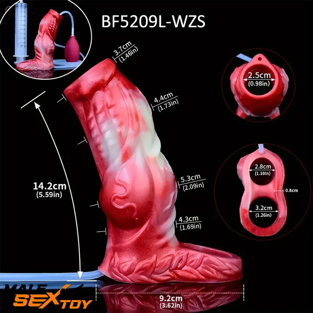 4.8in 5.59in Soft Liquid Silicone Monster Hollow Dildo Sleeve For Delay Male Sex Toy