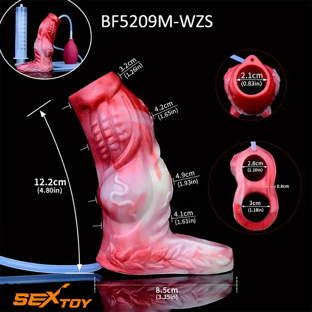 4.8in 5.59in Soft Liquid Silicone Monster Hollow Dildo Sleeve For Delay Male Sex Toy