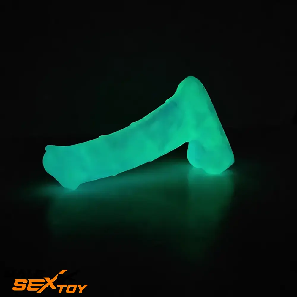7.78in Liquid Silicone Fantasy Horse Glowing Luminous Real Cock Dildo Male Sex Toy