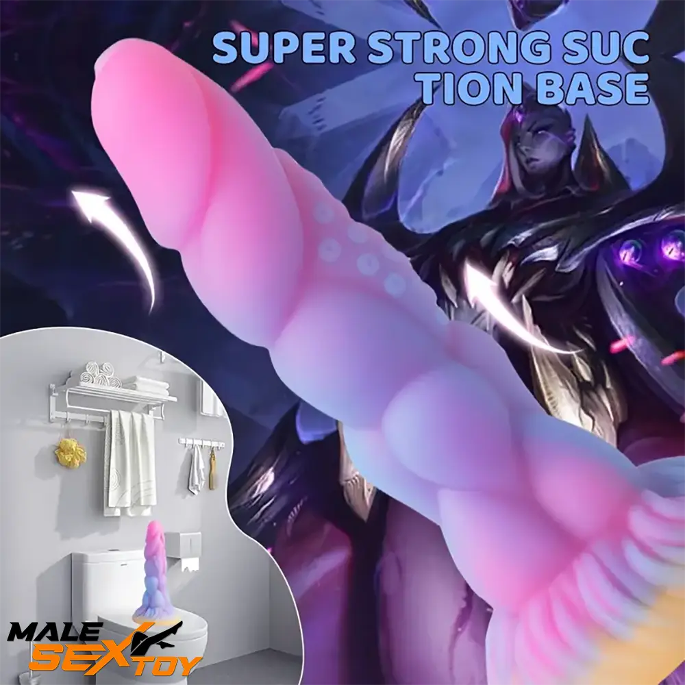 8.14in Flexible Silicone Soft Big Dildo Luminous Monster Penis Dildo Male Sex Toy