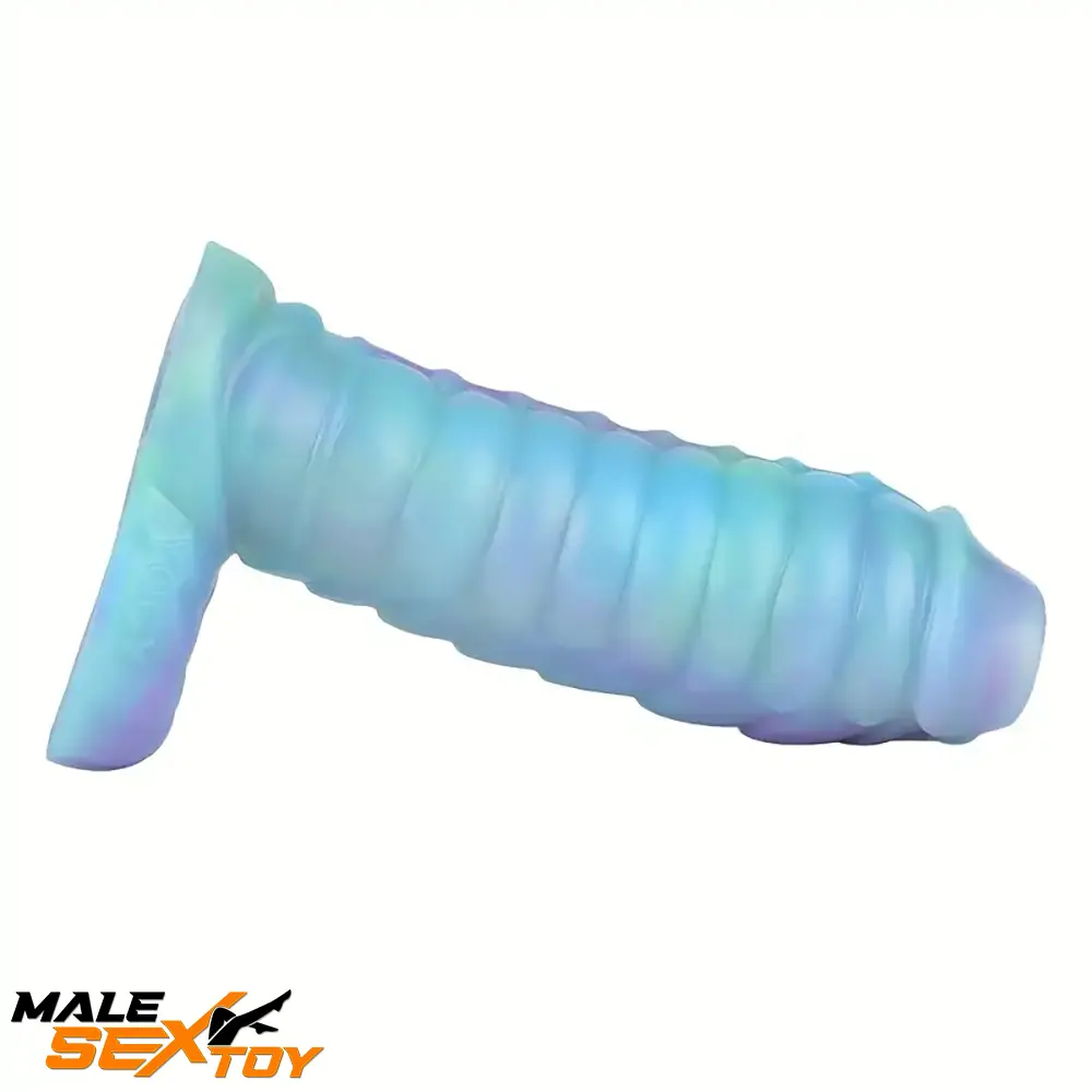 5.39in Lifelike Silicone Soft Hollow Dildo Sleeve Snake Luminous Extender Male Sex Toy