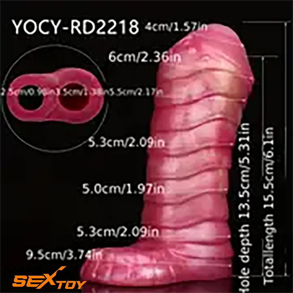 6.1in Silicone Soft Hollow Dildo Sleeve Penis Extender Reusable Sleeve Male Sex Toy