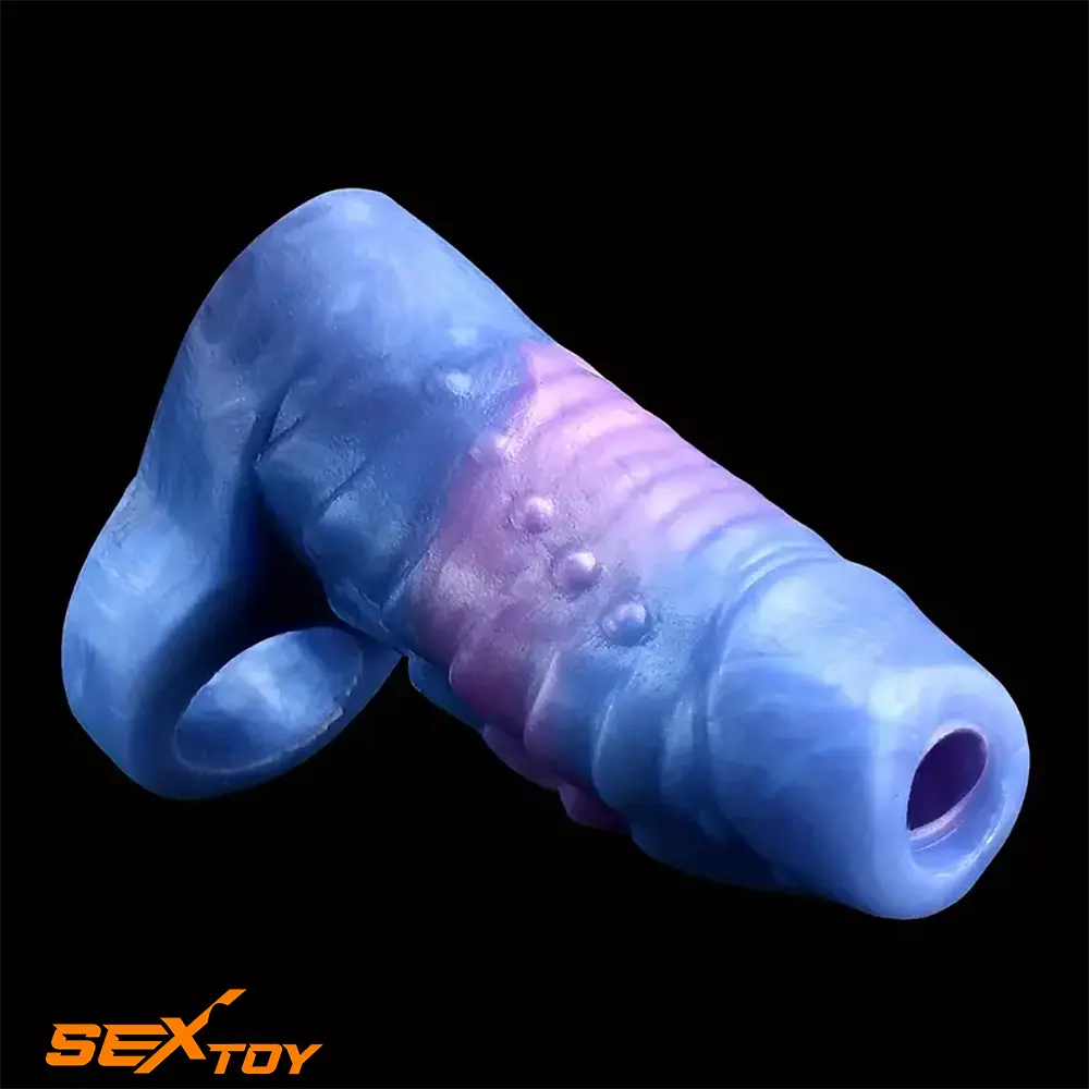 Multiple Lengths Fantasy Silicone Soft Penis Sleeve Ring Hollow Dildo Male Sex Toy