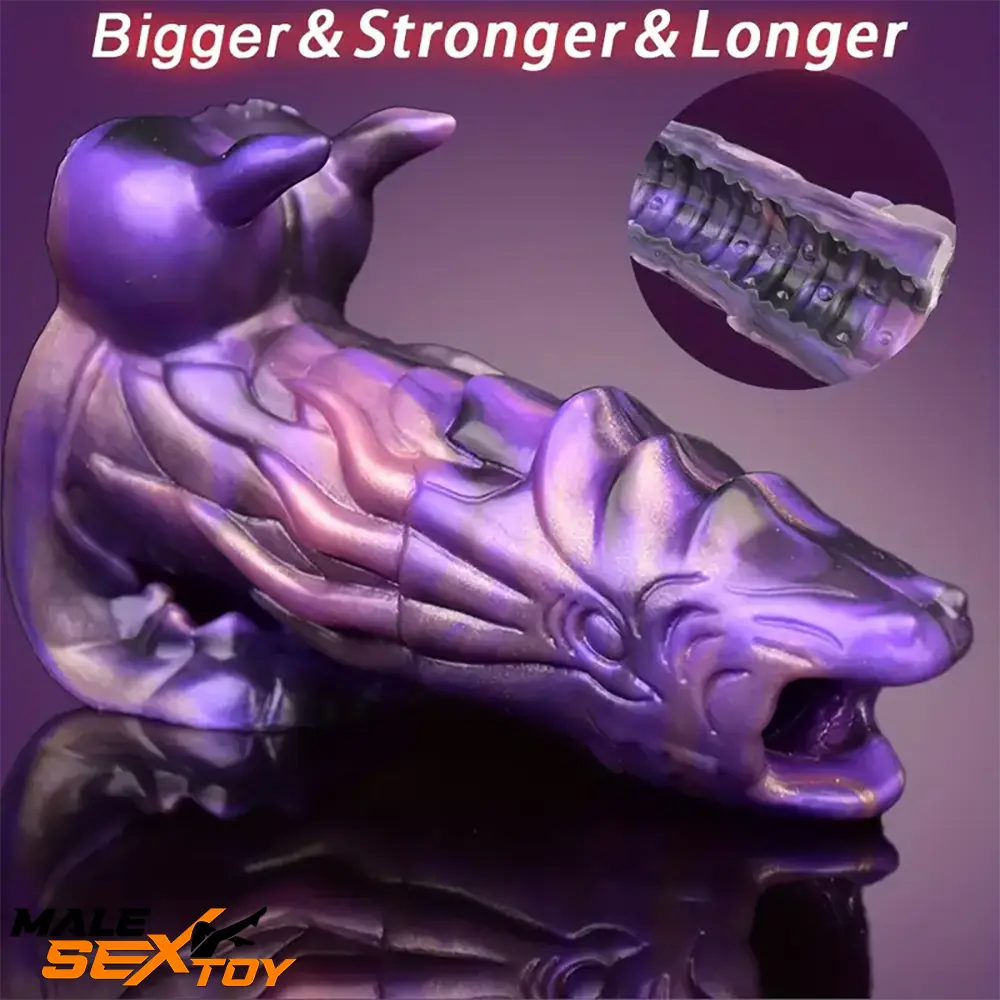 5.91in Liquid Silicone Dragon Fantasy Hollow Dildo Sleeve For Sex Toy Male Sex Toy