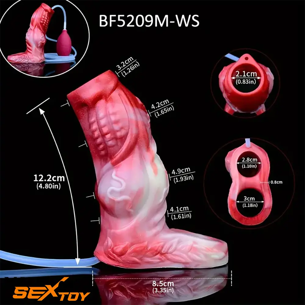 4.8in 5.59in Soft Liquid Silicone Monster Hollow Dildo Sleeve For Delay Male Sex Toy