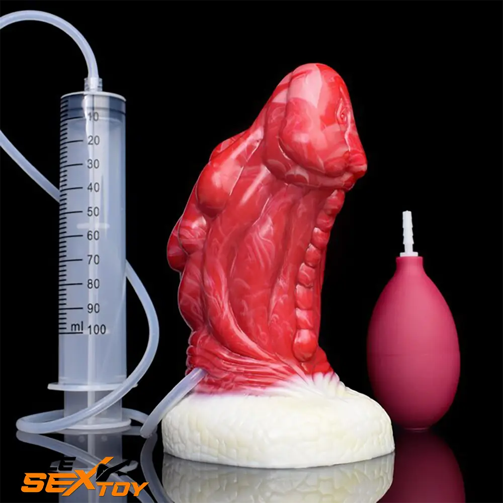 6.5in Fantasy Monster Silicone Thick Dragon Ejaculating Women Dildo Male Sex Toy