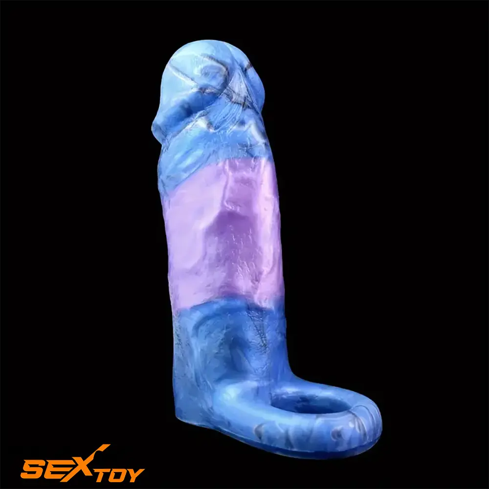 Multiple Lengths Fantasy Silicone Soft Penis Sleeve Ring Hollow Dildo Male Sex Toy