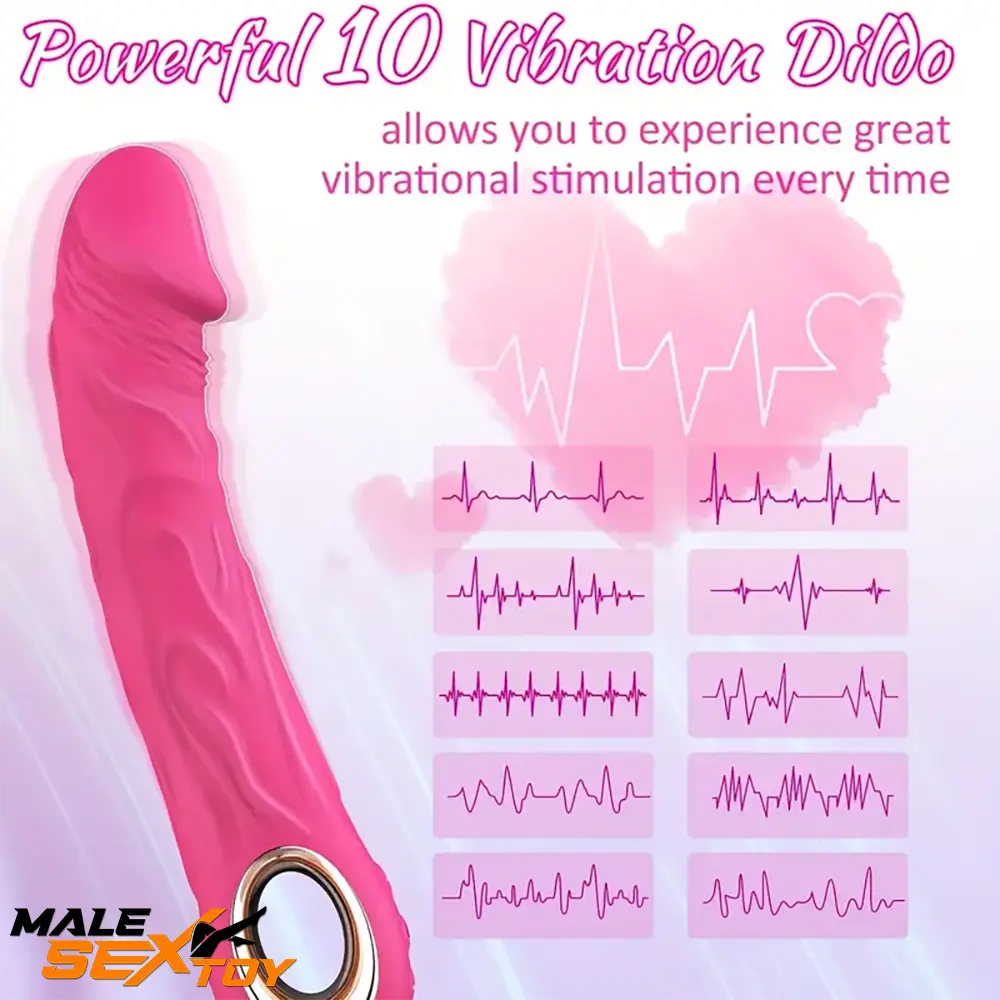 8.6in Premium Silicone Vibrating Realistic Dildo Female Vibrator Male Sex Toy