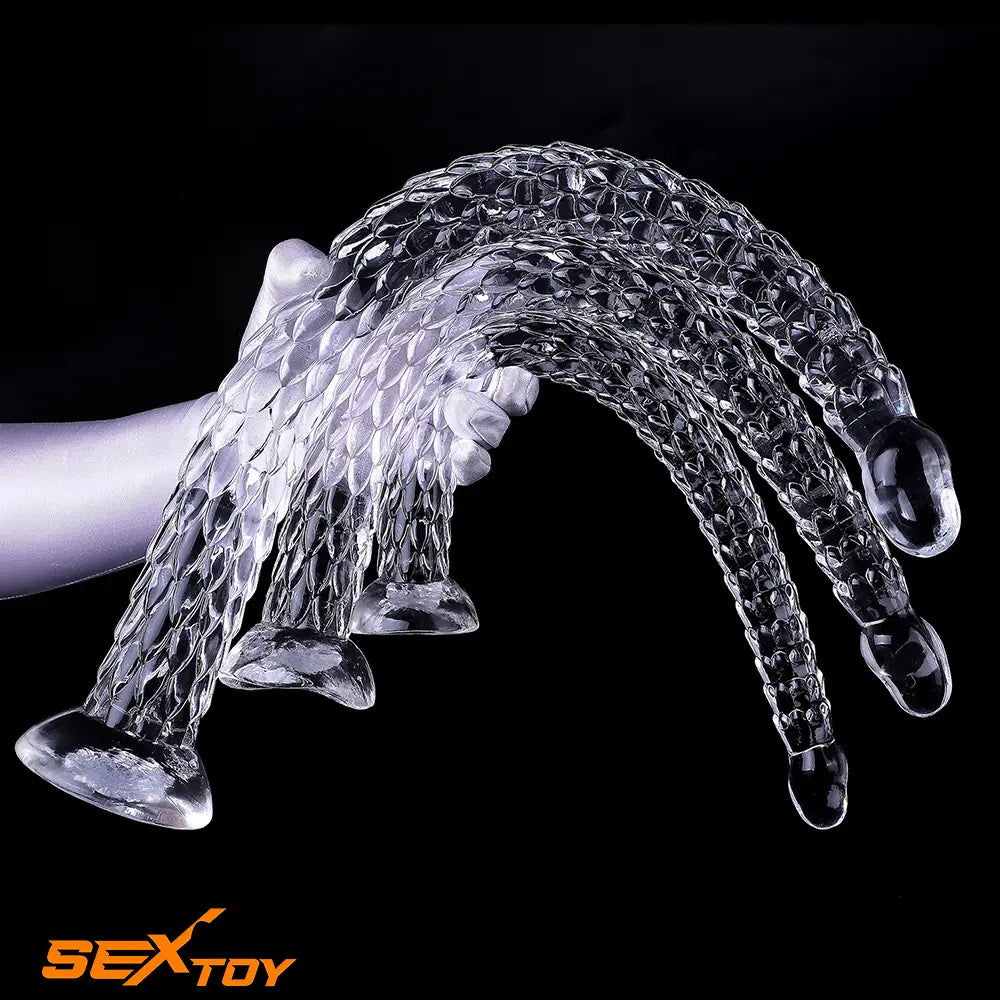 15.75in 19.69in 23.62in Huge Long Snake Scaly Clear Dildo Adult Love Male Sex Toy