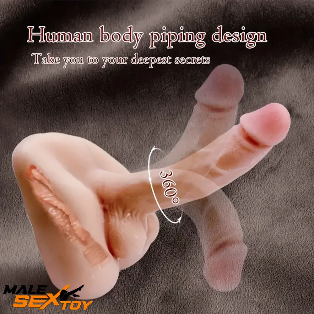 7.1in Real Silicone Flexible Dildo Torso With Anus For Female Orgasm Male Sex Toy