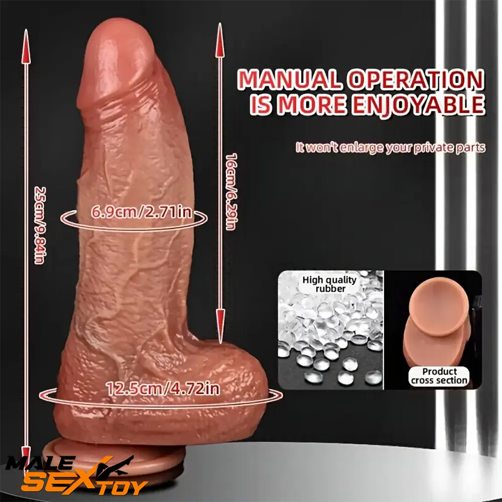 9.84in Premium Realistic Silicone Big Flexible Dildo For Hands-Free Sex Male Sex Toy