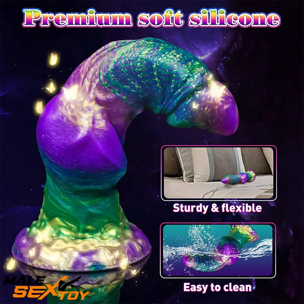 9.06in Silicone Soft Fantasy Big Wolf Knot Animal Dildo Suction Cup Male Sex Toy