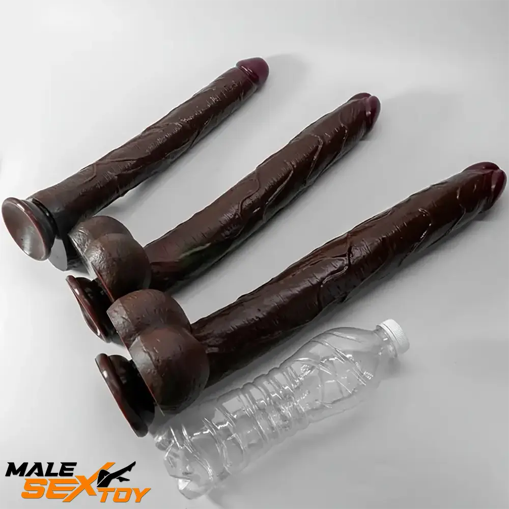12.2in 14.1in 16.5in Extra Long Big Ebony Silicone Dildo For Adults Male Sex Toy