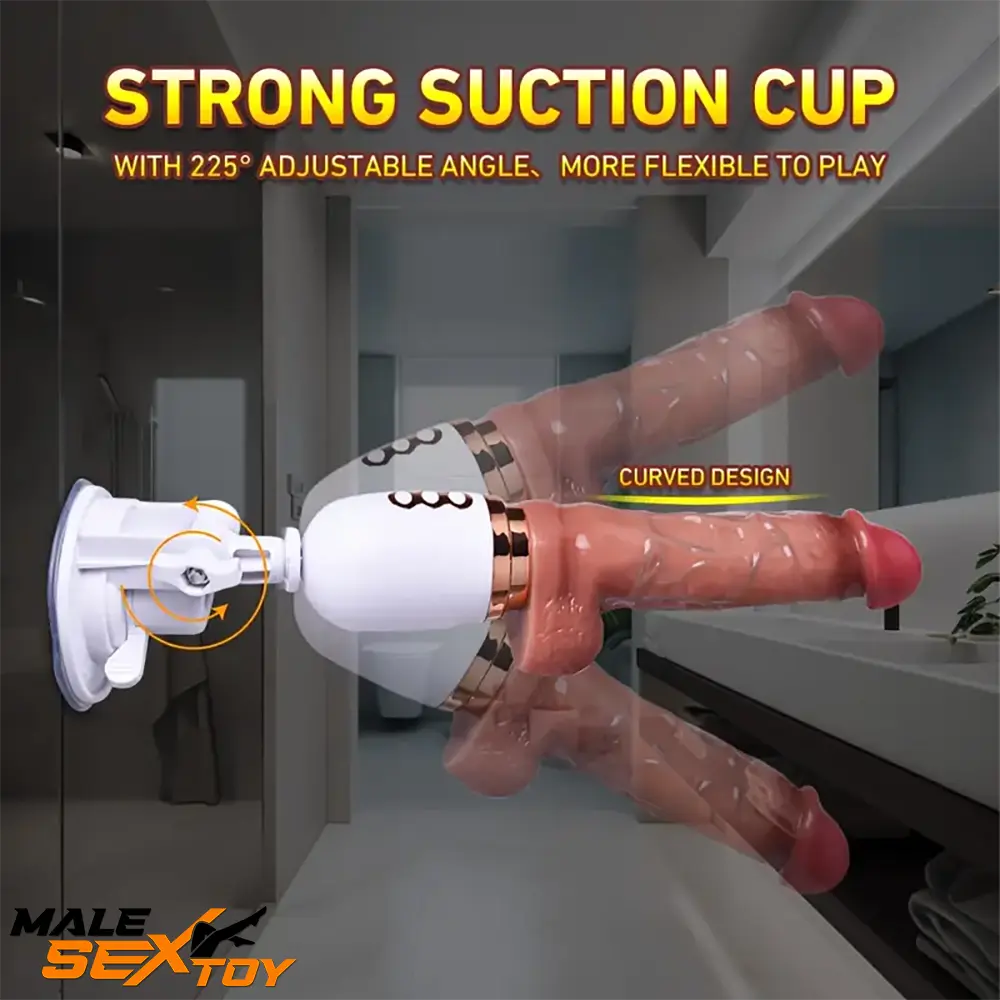 5.51in Lifelike Silicone Heating Thrusting Rotating Vibrating Dildo Machine Male Sex Toy