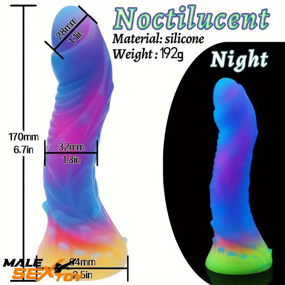 6in 6.1in 6.7in 7.1in Soft Silicone Luminous Monster Anal Prostate Dildo Male Sex Toy
