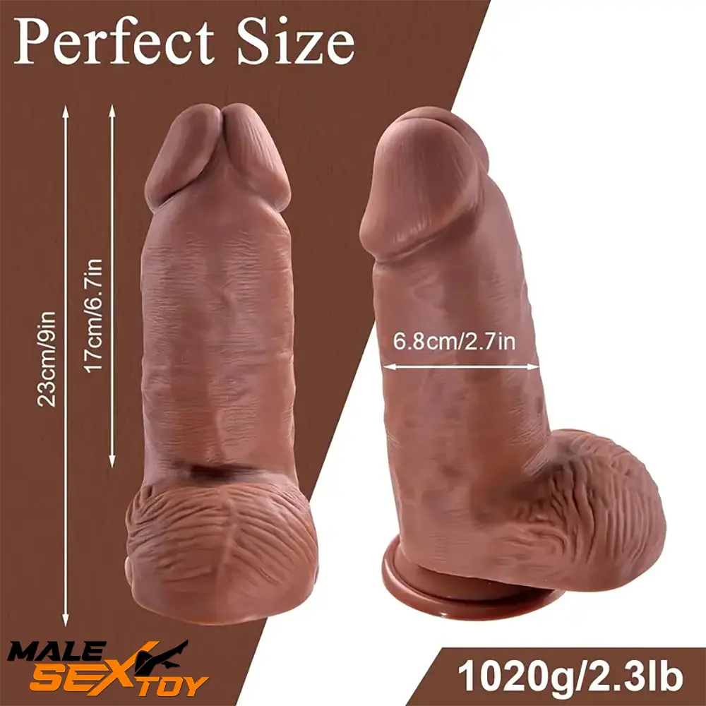 9in Premium Realistic Large Silicone Soft Thick Dildo For Anus Vagina Male Sex Toy