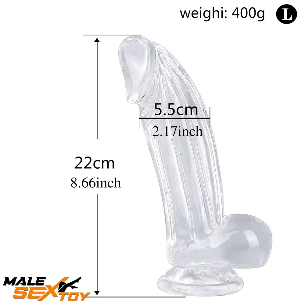 6.3in 7.28in 8.66in Realistic Clear Women Big Dildo With Suction Cup Male Sex Toy
