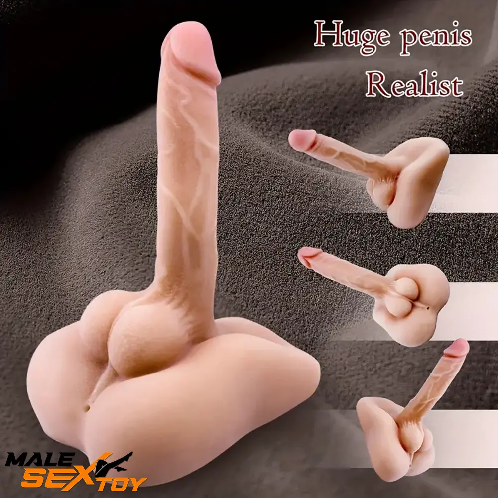 7.1in Real Silicone Flexible Dildo Torso With Anus For Female Orgasm Male Sex Toy