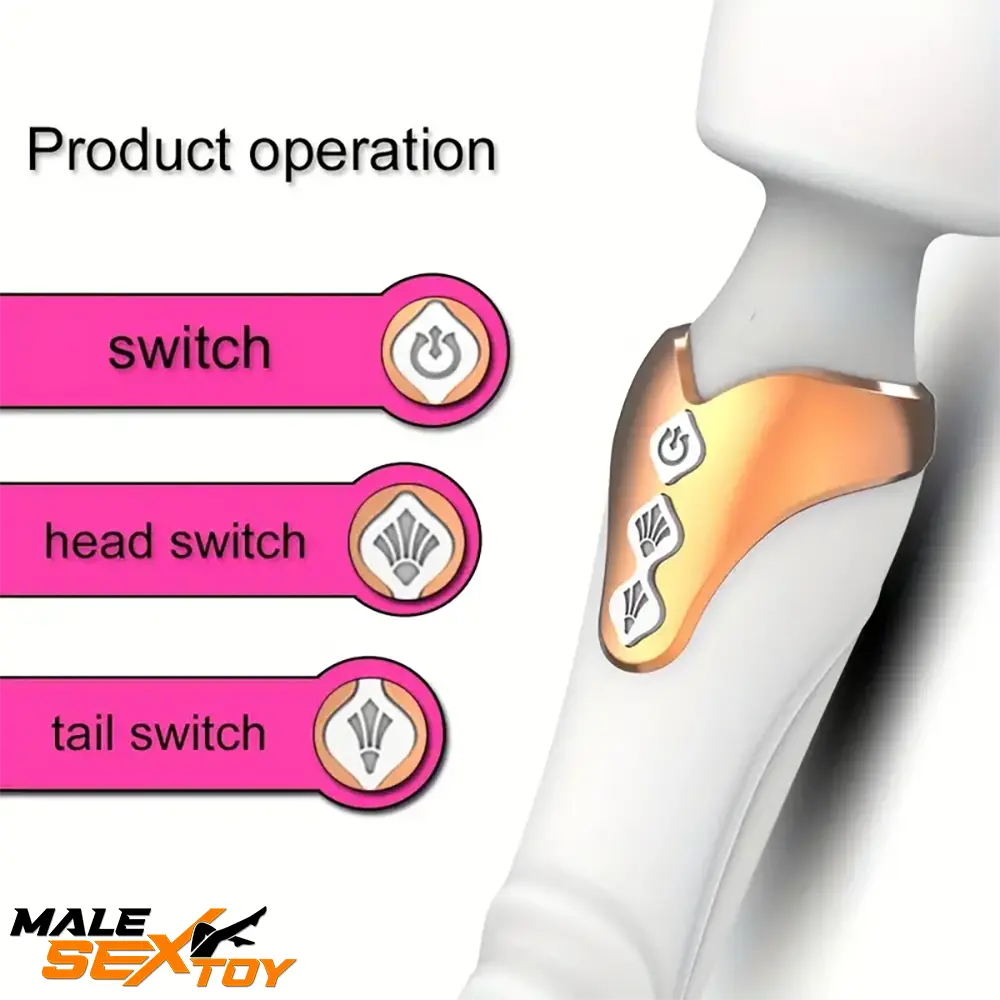 9.96in Dual Motor Silicone Large Wand G-Spot Vibrating Automatic Dildo Male Sex Toy