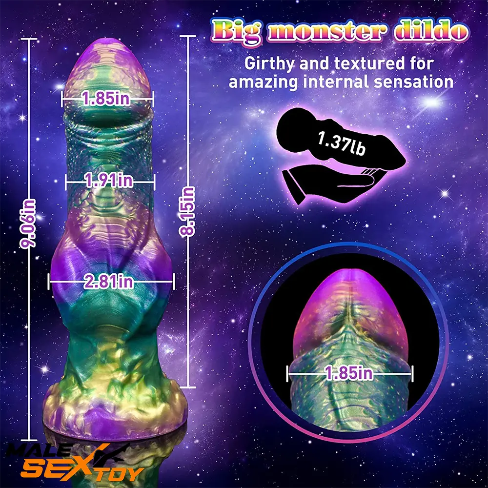 9.06in Silicone Soft Fantasy Big Wolf Knot Animal Dildo Suction Cup Male Sex Toy