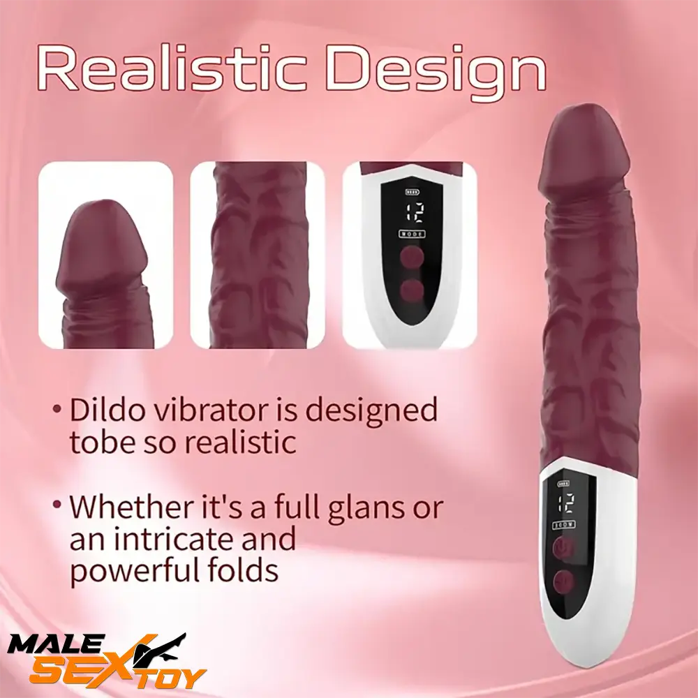 8.97in Premium Silicone Vibrating Realistic Female Electric Dildo Toy Male Sex Toy