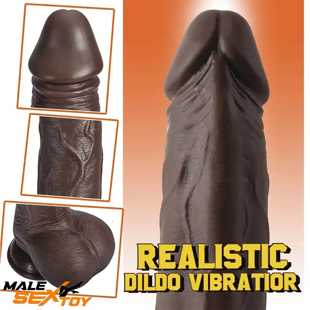 8.7in Silicone 4in1 Heating Thrusting Vibrating Rotation Electric Dildo Male Sex Toy