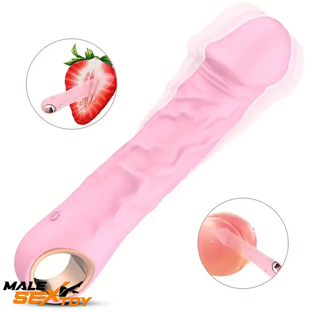7.08in Liquid Silicone Bendable Soft Vibrating Dildo For Women Orgasm Male Sex Toy