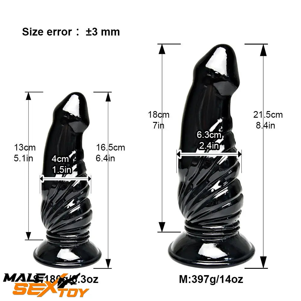 6.4in 8.4in Fantasy Big Black Dildo For Male Female Anal Vaginal Toy Male Sex Toy