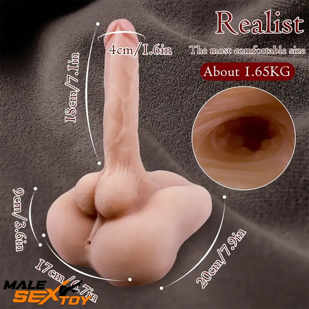 7.1in Real Silicone Flexible Dildo Torso With Anus For Female Orgasm Male Sex Toy