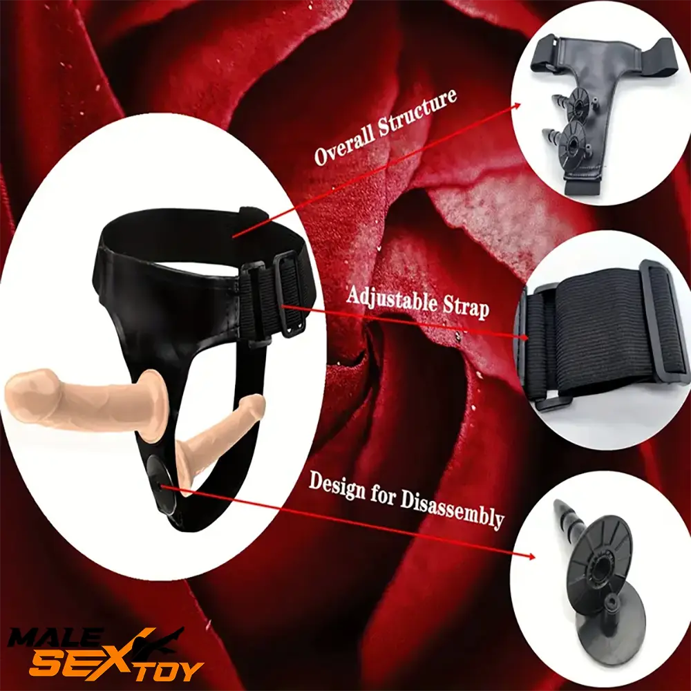 5.9in 7.1in Wearable Adjustable Panty Harness Strap on Dildo Love Toy Male Sex Toy