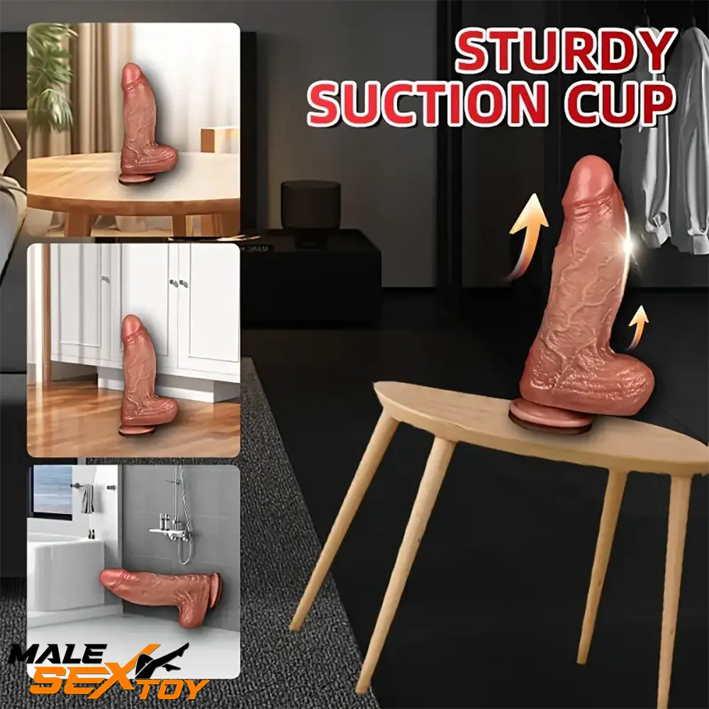 9.84in Premium Realistic Silicone Big Flexible Dildo For Hands-Free Sex Male Sex Toy