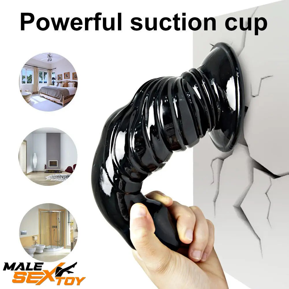 6.4in 8.4in Fantasy Big Black Dildo For Male Female Anal Vaginal Toy Male Sex Toy