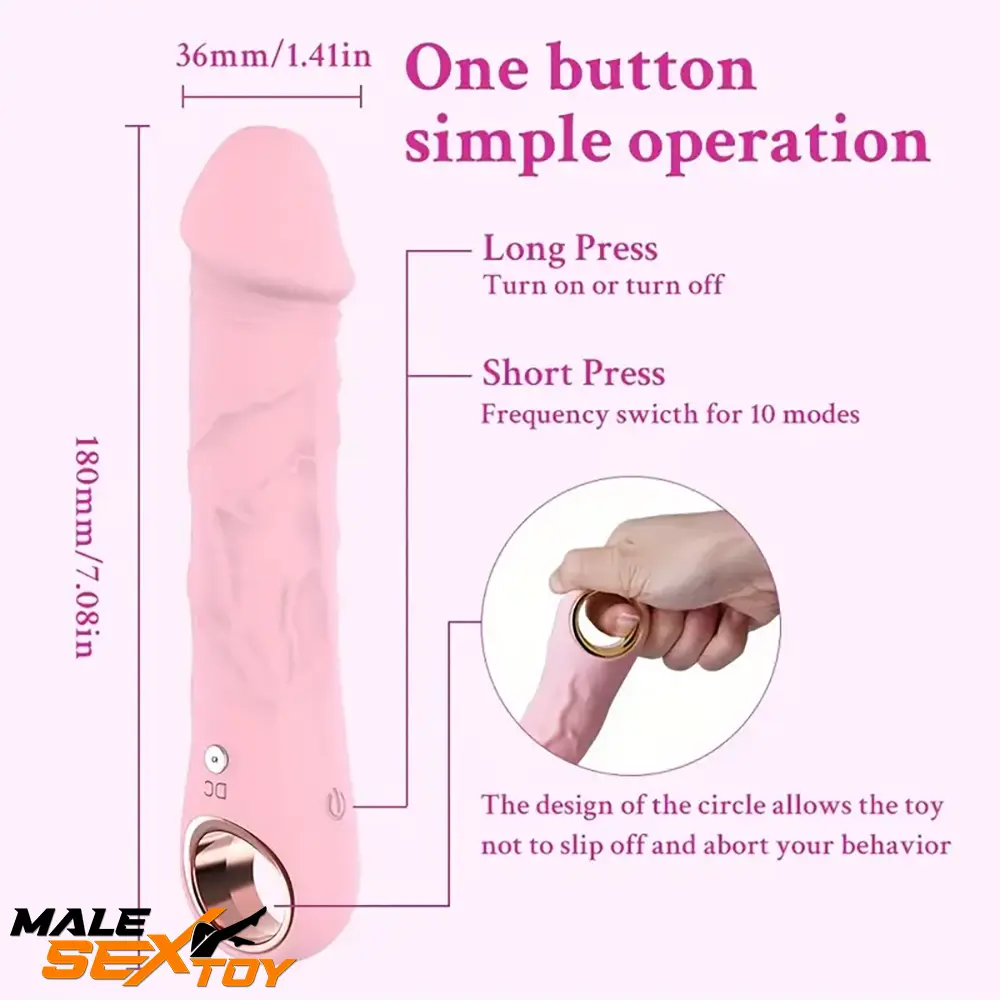 7.08in Liquid Silicone Bendable Soft Vibrating Dildo For Women Orgasm Male Sex Toy