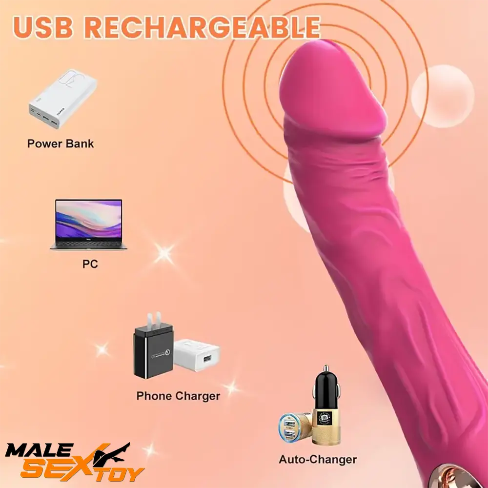 8.6in Premium Silicone Vibrating Realistic Dildo Female Vibrator Male Sex Toy