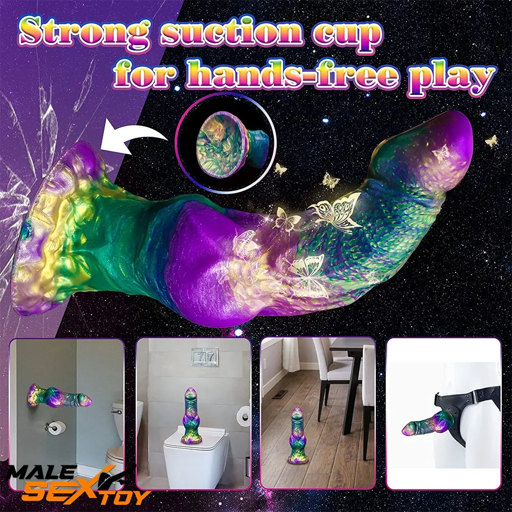 9.06in Silicone Soft Fantasy Big Wolf Knot Animal Dildo Suction Cup Male Sex Toy