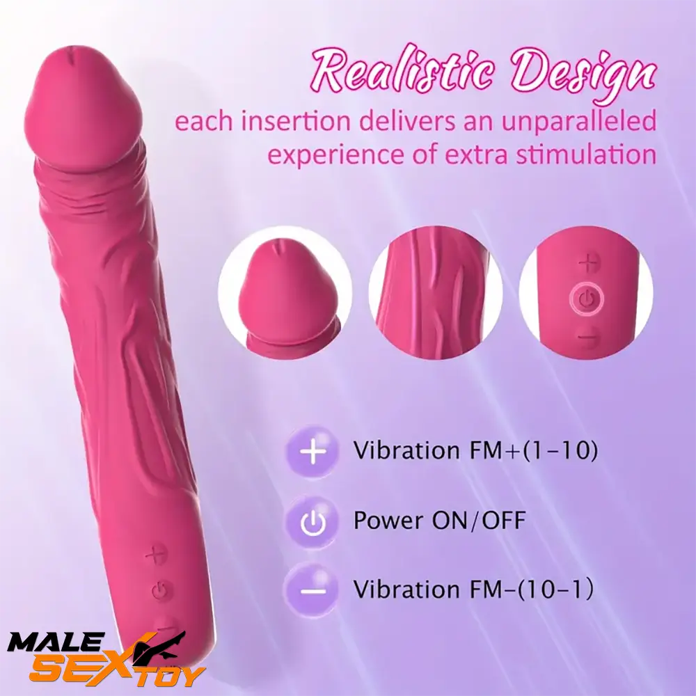 8.6in Premium Silicone Vibrating Realistic Dildo Female Vibrator Male Sex Toy