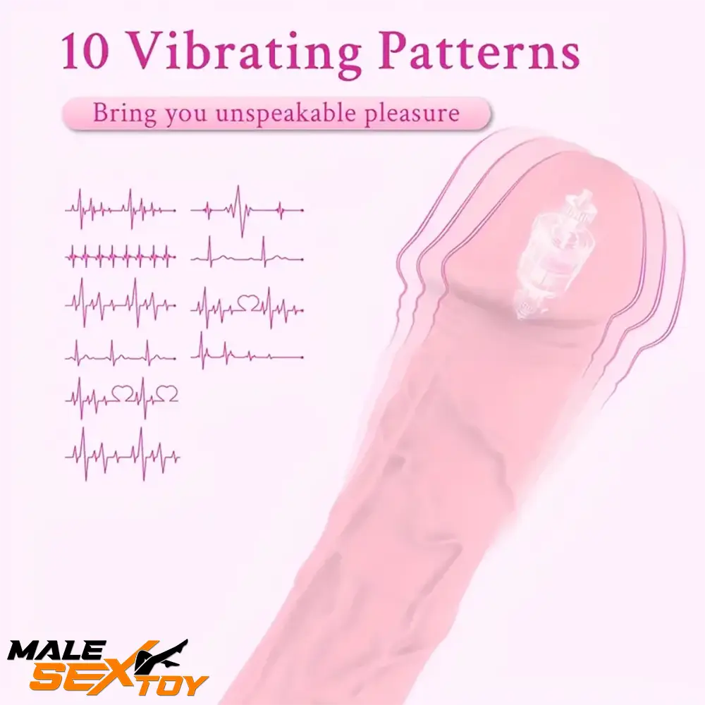 7.08in Liquid Silicone Bendable Soft Vibrating Dildo For Women Orgasm Male Sex Toy