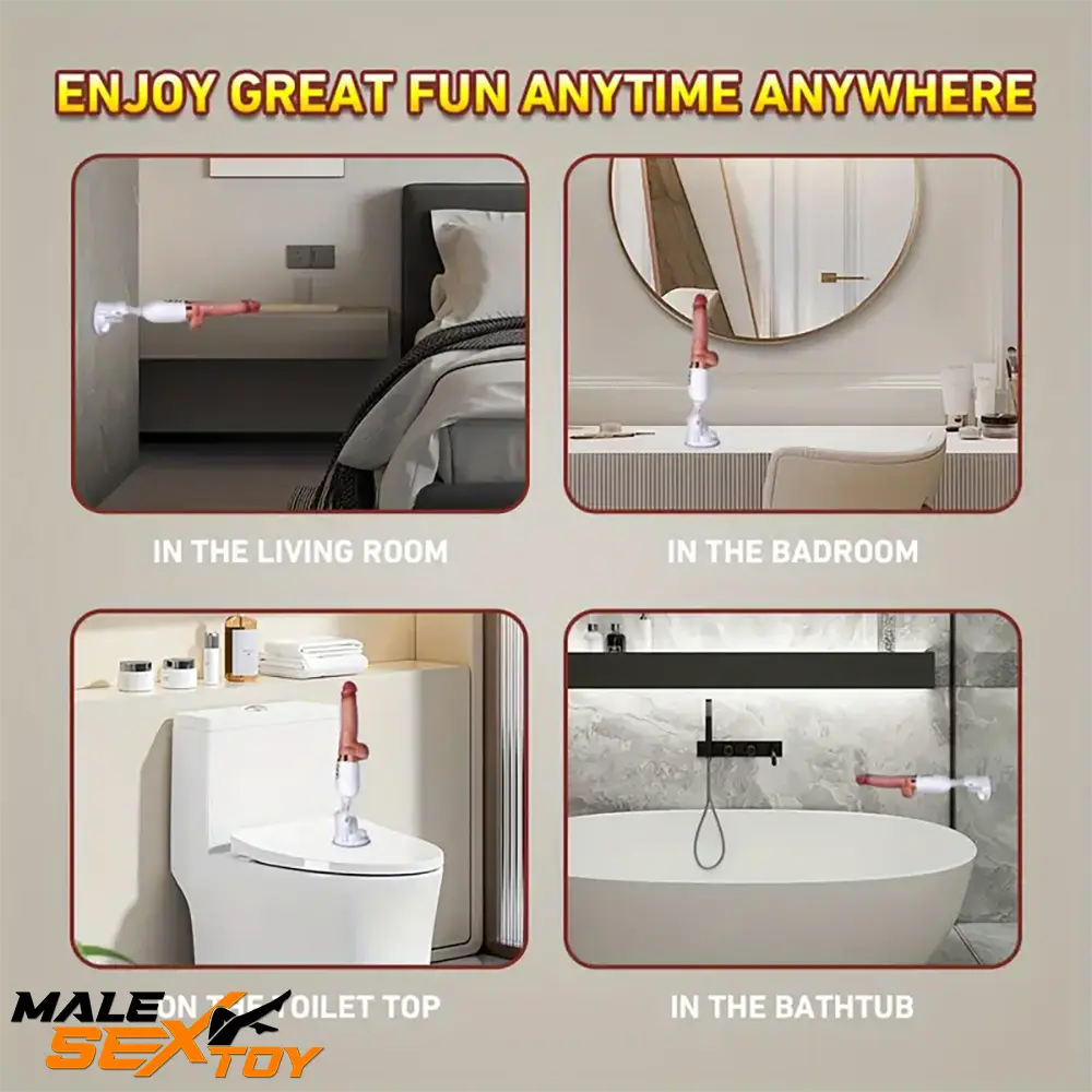 5.51in Lifelike Silicone Heating Thrusting Rotating Vibrating Dildo Machine Male Sex Toy