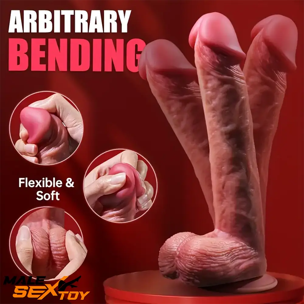 9.05in Realistic Silicone Soft Unisex Big Dildo For Anal Sex Toy Male Sex Toy