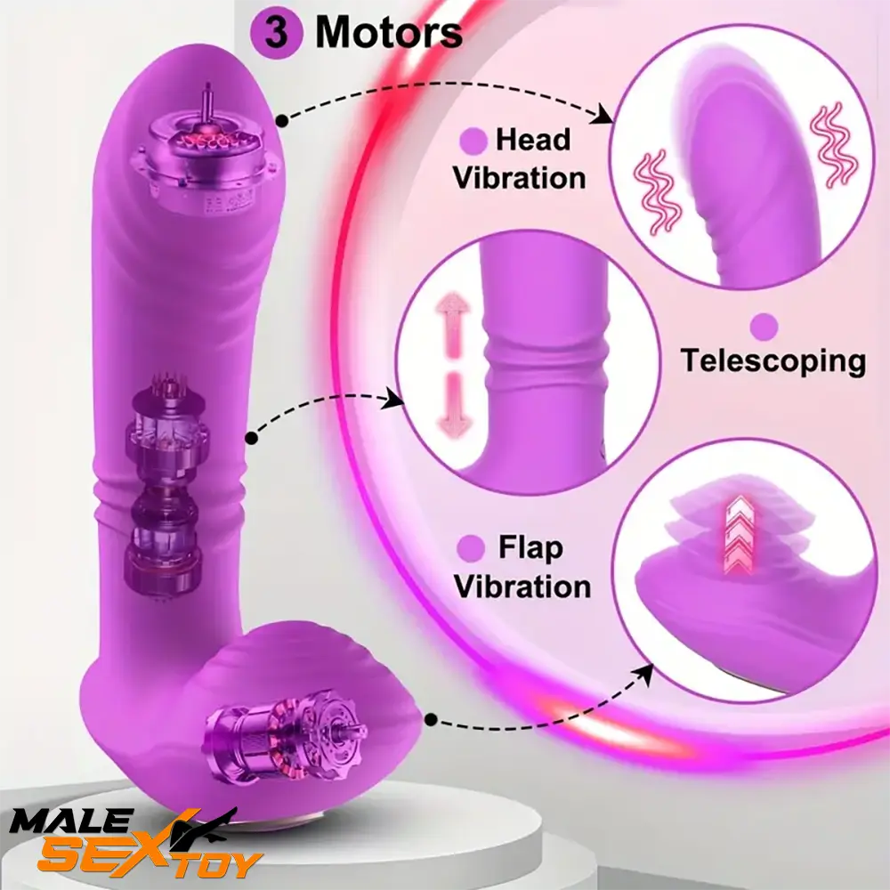 5.7in Vibrating Thrusting Flapping Wearable Dildo Automatic G Spot Male Sex Toy