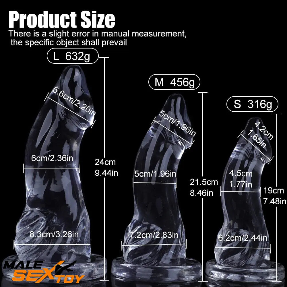 7.48in 8.46in 9.44in Clear Big Dildo Sex Toy For Orgasm Fucking Male Sex Toy