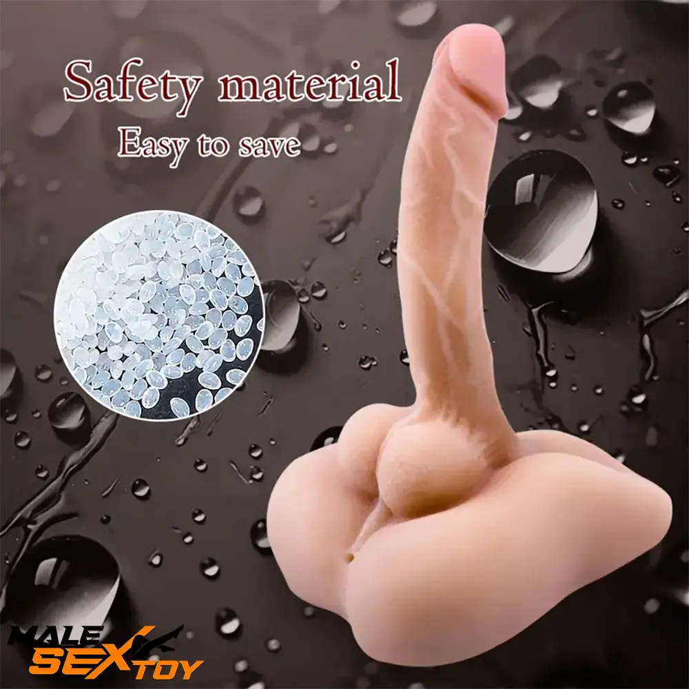 7.1in Real Silicone Flexible Dildo Torso With Anus For Female Orgasm Male Sex Toy