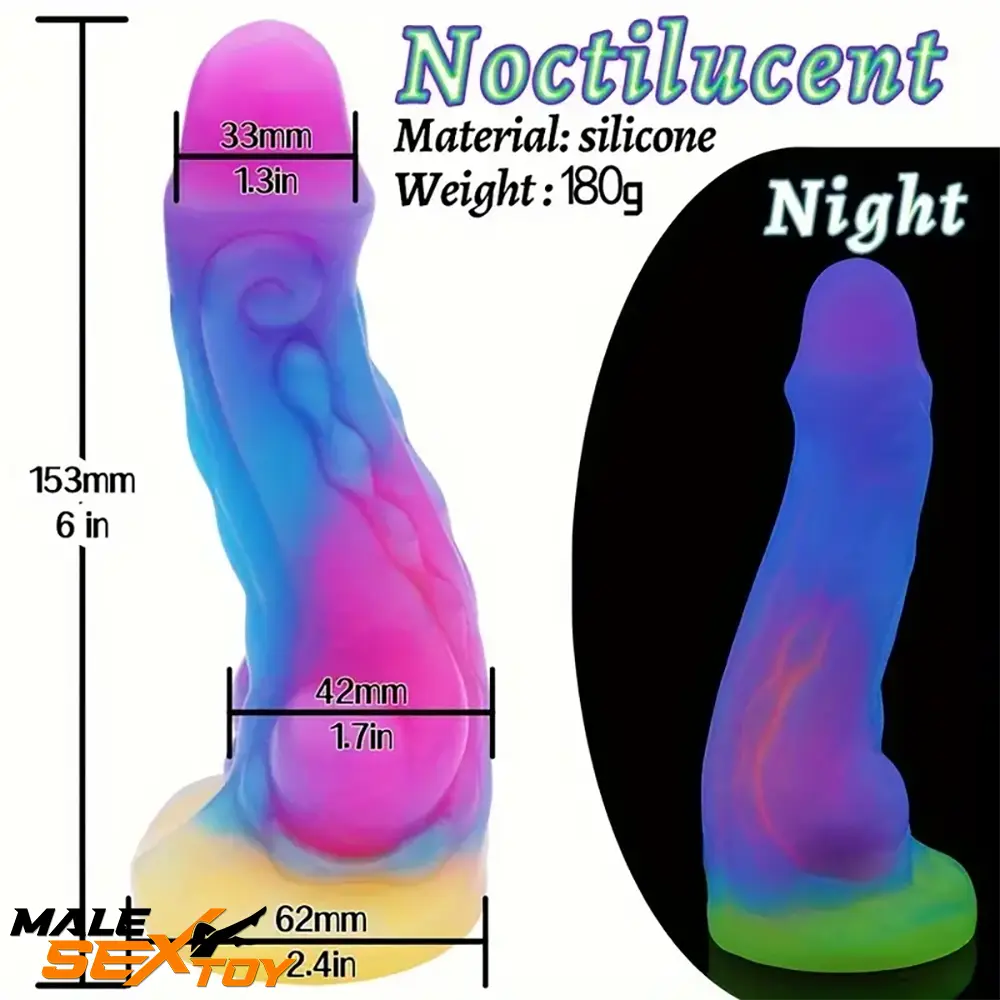 6in 6.1in 6.7in 7.1in Soft Silicone Luminous Monster Anal Prostate Dildo Male Sex Toy