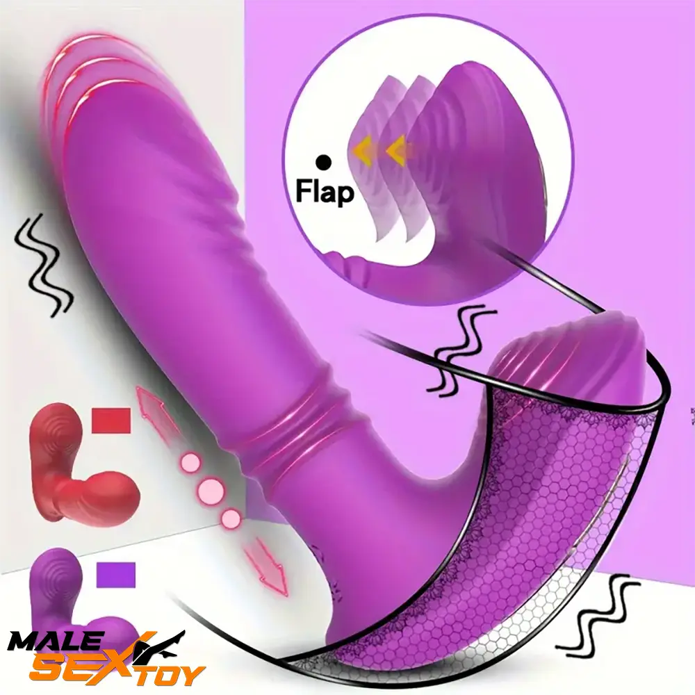 5.7in Vibrating Thrusting Flapping Wearable Dildo Automatic G Spot Male Sex Toy