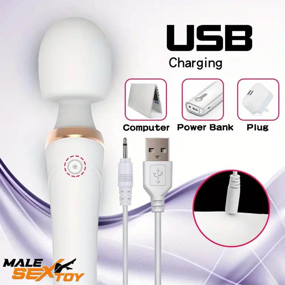 9.96in Dual Motor Silicone Large Wand G-Spot Vibrating Automatic Dildo Male Sex Toy