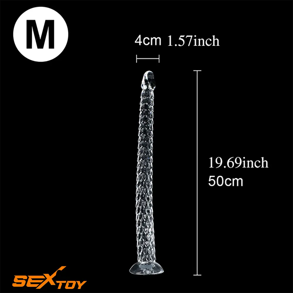 15.75in 19.69in 23.62in Huge Long Snake Scaly Clear Dildo Adult Love Male Sex Toy