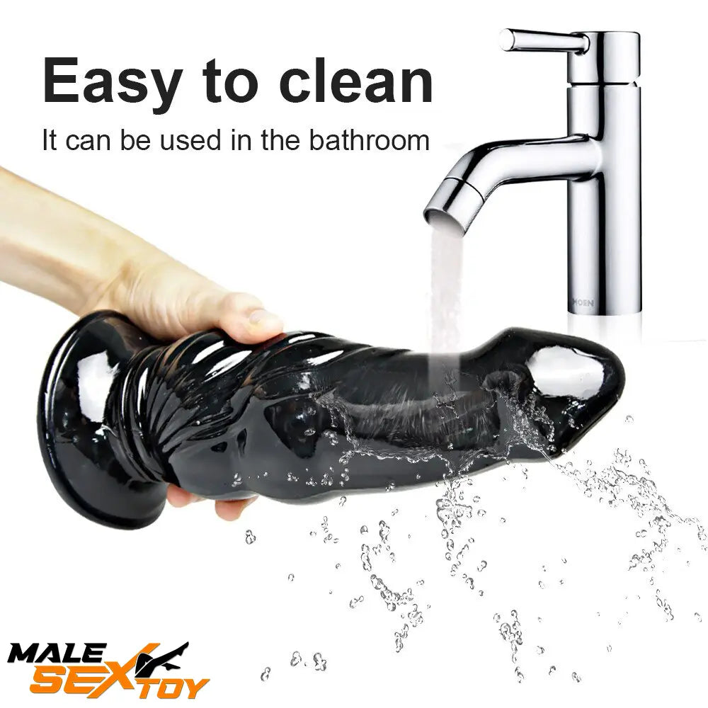 6.4in 8.4in Fantasy Big Black Dildo For Male Female Anal Vaginal Toy Male Sex Toy